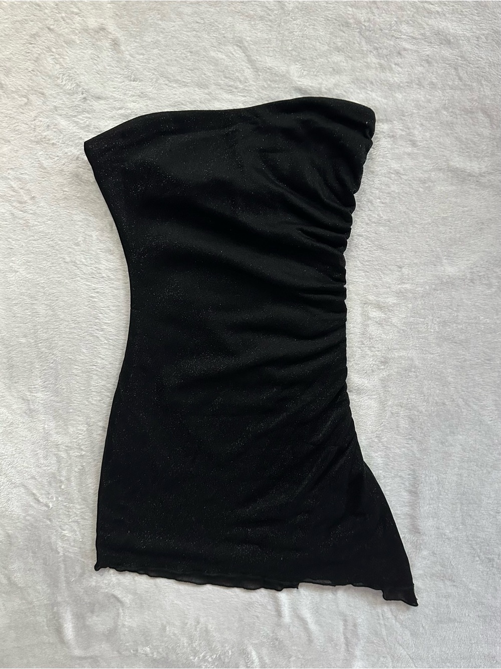 Princess Polly Donelli Mini Dress Black Size 2 Strapless Sparkly Asymmetrical